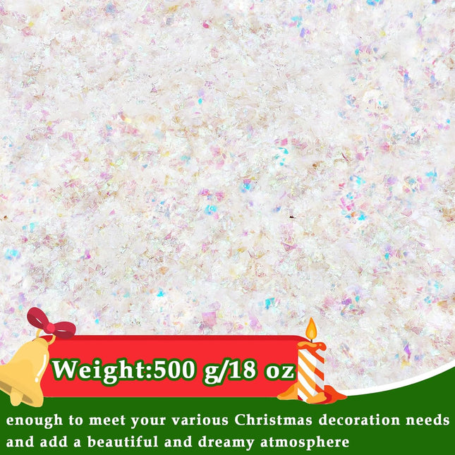 18oz Artificial Fake Snow – Sparkling Twinkle Flakes for Christmas & Winter Displays