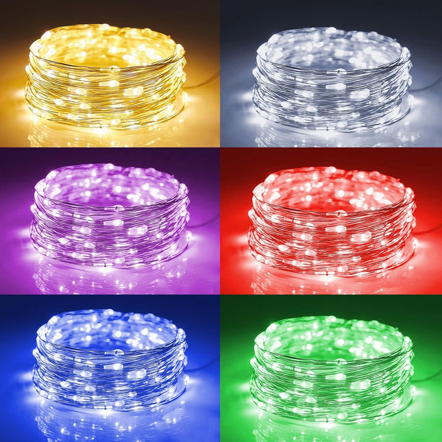 12 Pack Battery Operated Fairy Lights 7FT 20 LED Mini String Multicolor