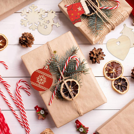 158 PCS Wooden Christmas Ornaments – Unfinished Wood Slices & Craft Set with Twine