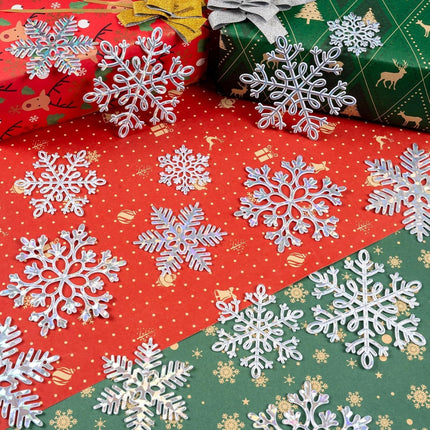 36PCS Christmas Snowflake Ornaments – Iridescent Hanging Holiday Decorations