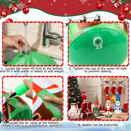 Christmas Inflatable Ring Toss Game – Santa, Snowman & Elf Toys for Kids & Family