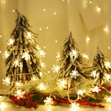 Christmas Snowflake Lights – 9.8FT Warm White Battery LED String Décor