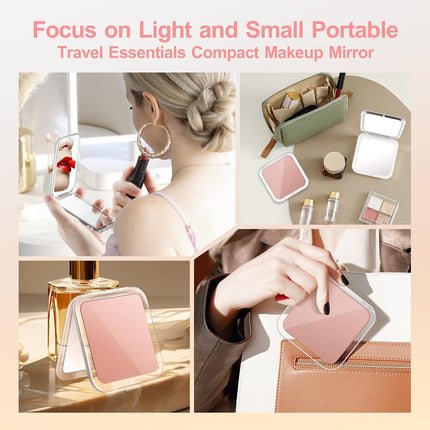 30X Magnifying Compact Makeup Mirror, 30X/1X Pocket Mirror with Tweezers