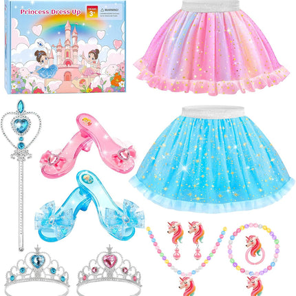 Princess Dress Up Shoes & Tutu Set for Girls 3–6 – Toddler Pretend Play Costume