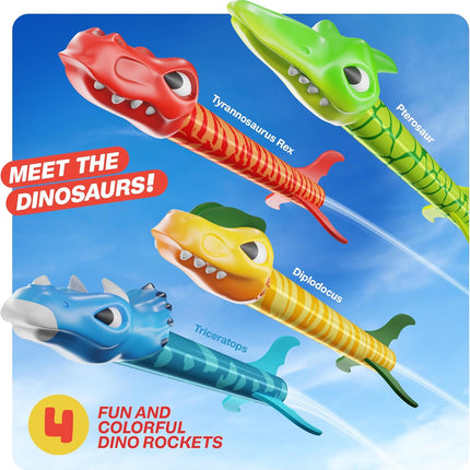 Blast Dinosaur Toy Rocket Launcher Outdoor Kids Toy Ages 3-8 Boy Birthday Gift