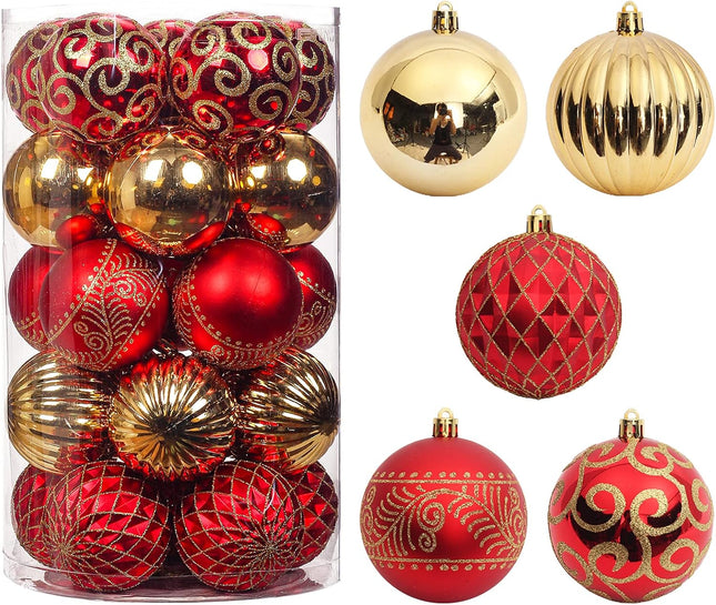 20-Piece Shatterproof Christmas Tree Balls – 3.16" Ornament Decorations for Hanging