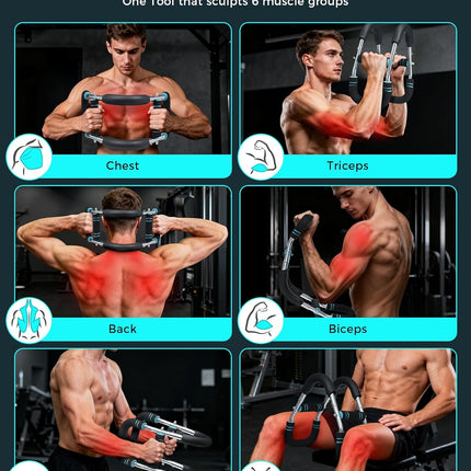 Twister Arm Trainer: 5-9 Level Resistance (30-140 lbs) for Chest & Arm Strength Training