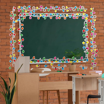8PCS Christmas Light Wall Stickers – Merry Christmas Window Clings, 2 Sheets