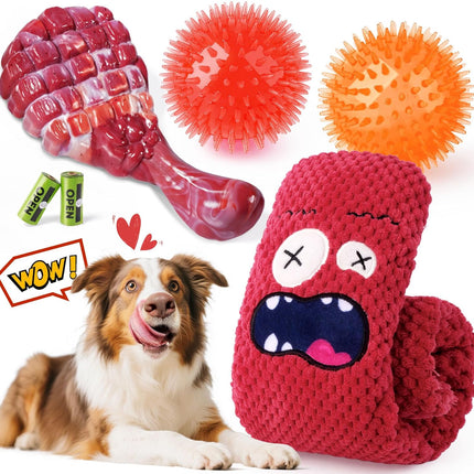 6-Pack Heavy Duty Dog Chew Toys for Aggressive Chewers, Medium & Large Dogs