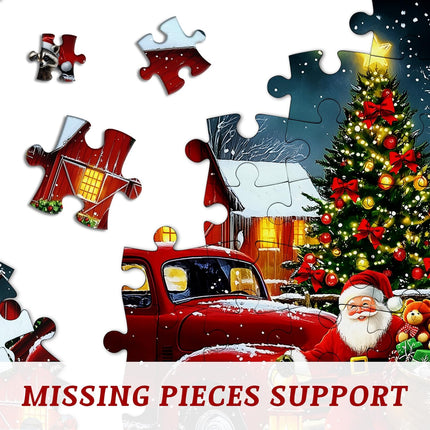 1000-Piece Christmas Puzzle for Adults – Santa, Snow, Red Truck & Snowman