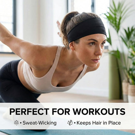 6 Pack Wide Headbands for Women Non Slip Sweat Wicking Workout Yoga Hair Bands