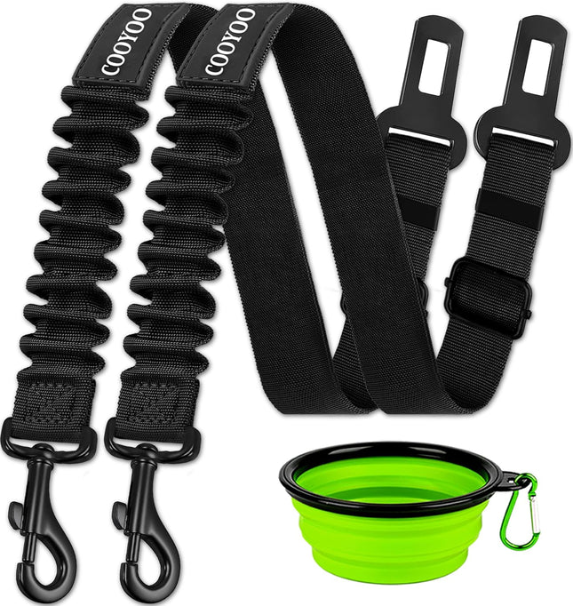3-Piece Dog Seat Belt Set – Adjustable, Retractable, Heavy Duty Nylon