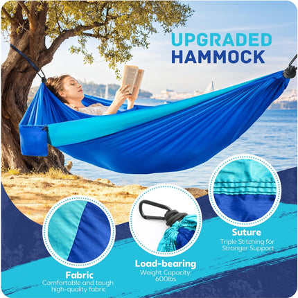 Lightweight Camping Hammock with Tree Straps Portable Nylon Travel Swing