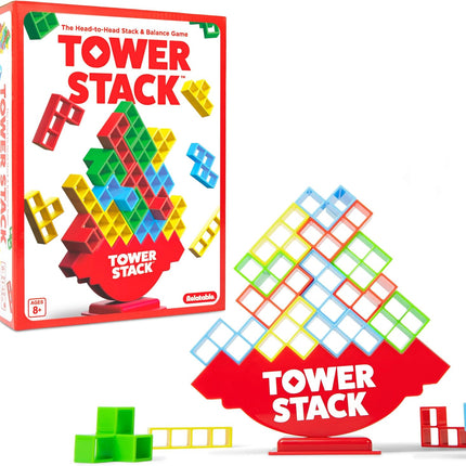 Tower Stack Game with 32 Blocks 44 Cards Family Game Night Building Fun