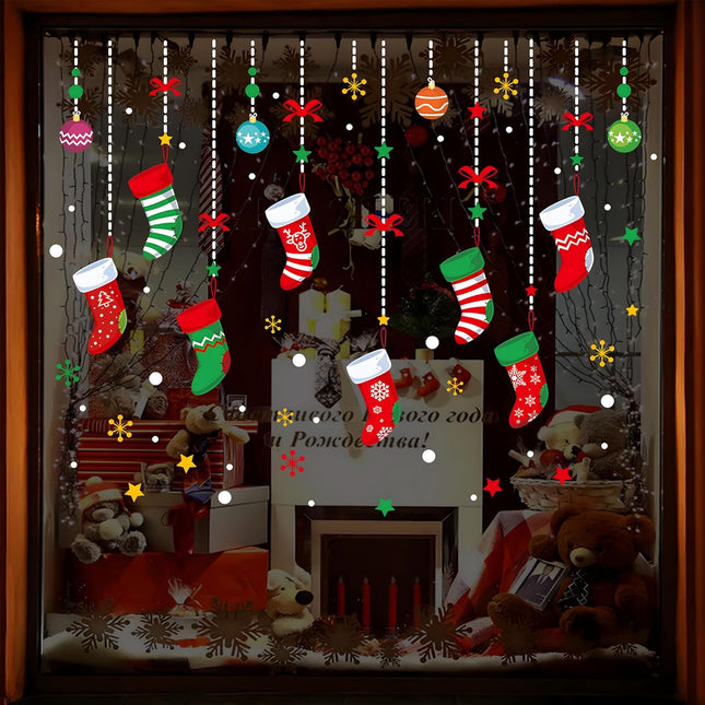 Christmas Garter Window Decals – DIY Static Clings for Living Room & Storefront