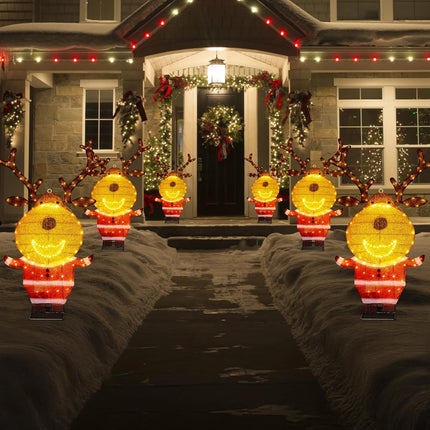 Lighted Reindeer Christmas Decor for Outdoor, Motion Sensor & Music 2-in-1 Yard Stake