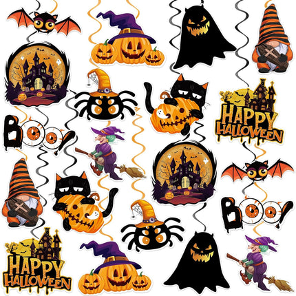 40-Piece Halloween Hanging Swirls, Ghost Pumpkin Witch Ceiling Streamers Party Decor