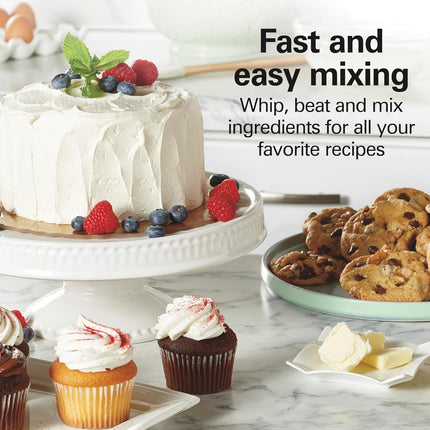 Hamilton Beach 6-Speed Electric Hand Mixer 250W with QuickBurst, Beaters and Storage Case