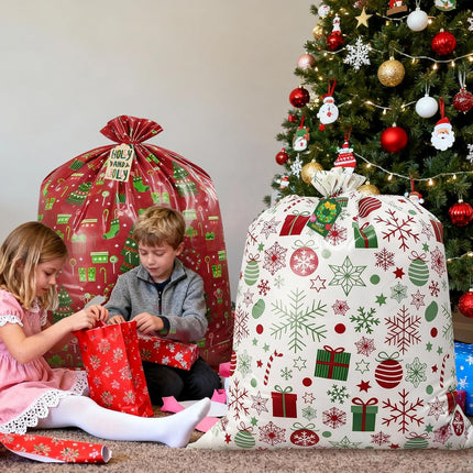 3 Pack Large Christmas Gift Bags – 36×44" Reusable Jumbo Holiday Sacks