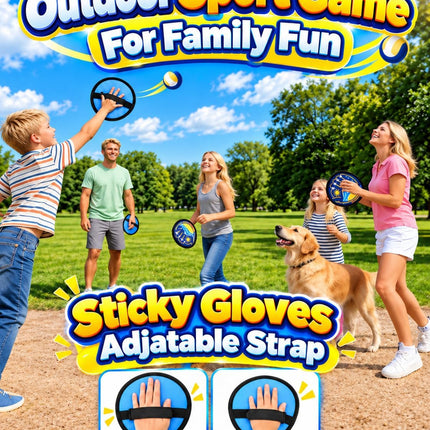 Kids Baseball Toss and Catch Set, 4 Sticky Gloves, 4 Balls, 2 Bats & Carry Bag