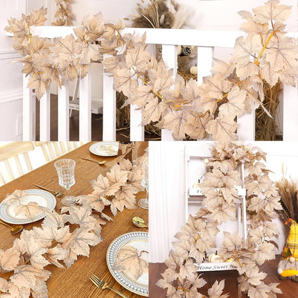 Fall Foliage Garland – 6FT Artificial Leaves for Thanksgiving Home & Event Decor