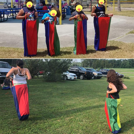 Outdoor Party Games Set with Sack Race, Egg Relay & 3 Legged Bands
