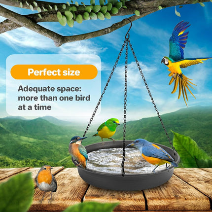 Hanging Bird Bath & Feeder – CARGEN Garden Tray, Water Bowl for Patio & Outdoors