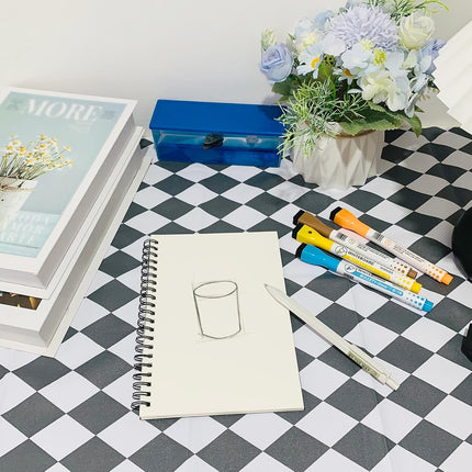 2 Pack Blank Spiral Notebooks, Soft Cover Sketchbooks, 7.5x5.1in, 100GSM Black