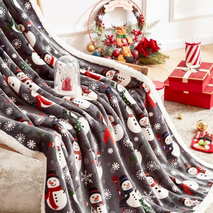 Sherpa Christmas Throw Blanket – Fuzzy, Fluffy, Soft & Cozy Fleece Flannel Plush Blanket