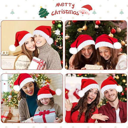 Santa Hat Christmas Knitted Hat – Festive Xmas Party Hat for Men & Women