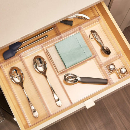 Clarity Clear Plastic Drawer Organizer – Vanity, Kitchen & Bathroom Storage
