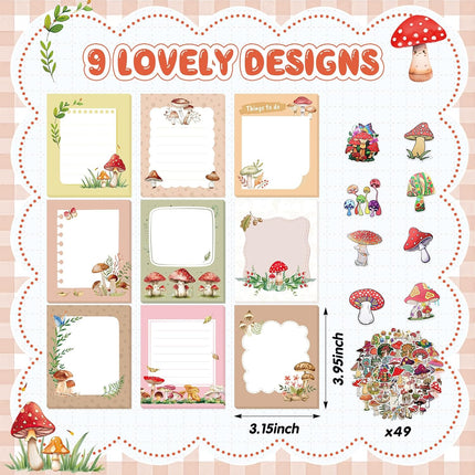 Mushroom Gifts Set for Women – Ballpoint Pens, Sticky Notes & Stickers, Xmas Gifts