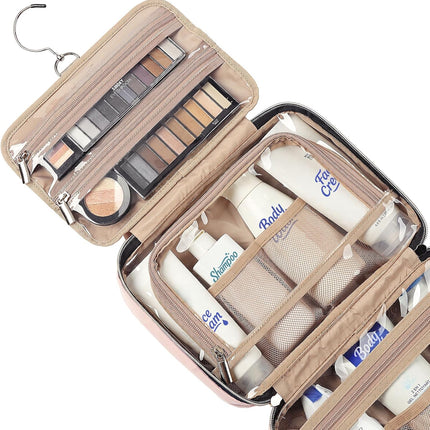 Hanging Toiletry Bag for Travel – Pink, Medium, Makeup & Shampoo Holder