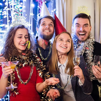 New Year 2026 Party Supplies 18 or 36 PCS Headband Tiara Necklace Noise Maker