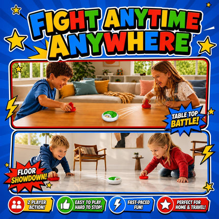 Kids Tabletop Air Hockey Game, Hover Puck with 2 Paddles, Indoor Family Toy
