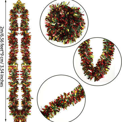6pcs Glitter Christmas Garland 39.4ft – Indoor & Outdoor Decoration