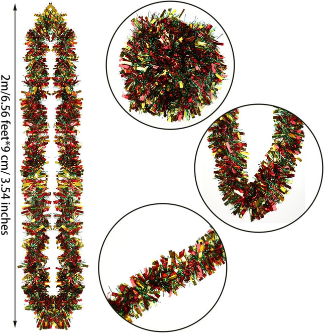 6pcs Glitter Christmas Garland 39.4ft – Indoor & Outdoor Decoration