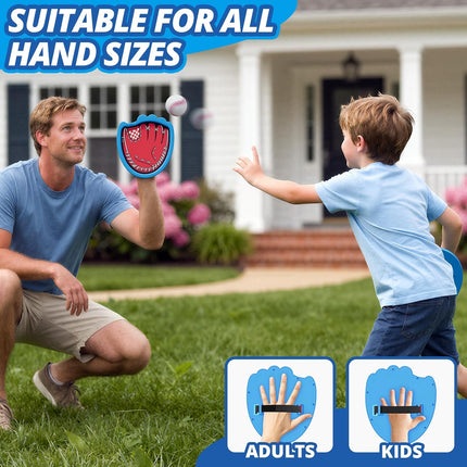 Toss & Catch Ball Set for Kids with 2 Paddles and 3 Sticky Balls Blue