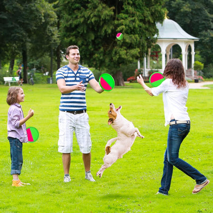 Kids Toss & Catch Ball Set with 6 Paddles and 3 Balls for Outdoor Play