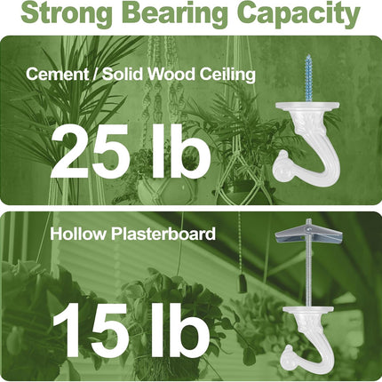 6-Pack Ceiling Hooks – Heavy Duty Metal Hooks for Hanging Plants & Lights
