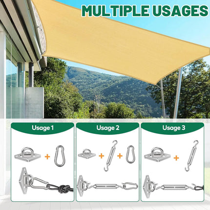 44PCS Shade Sail Fixing Kit – 5-Inch Stainless Steel for Triangle & Rectangle