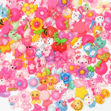 100PCS Mixed Flatback Resin Buttons for Scrapbooking DIY Craft Projects