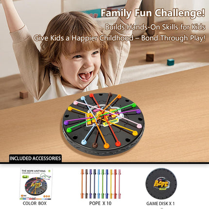 Rope Untangling Puzzle Game Mini Travel Strategy Board Game for Kids & Adults