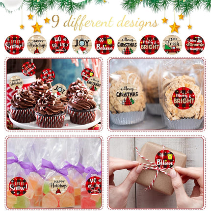 504-Pcs Christmas Kisses Stickers – Mini Round Labels for Candy & Party Favors