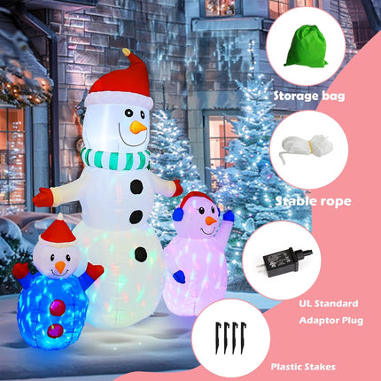 6FT Inflatable Snowman with Rotating LED – Waterproof Outdoor Xmas Decor