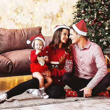 Santa Hats Bulk for Adults – Plus Size Red Christmas Hats for Men & Women