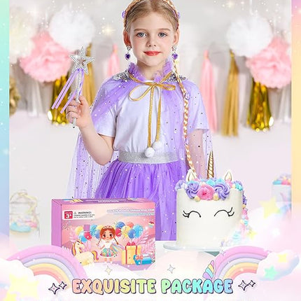 Light Up Princess Dress Up Set for Girls 3–6 – Unicorn Cape, Dress & Crown