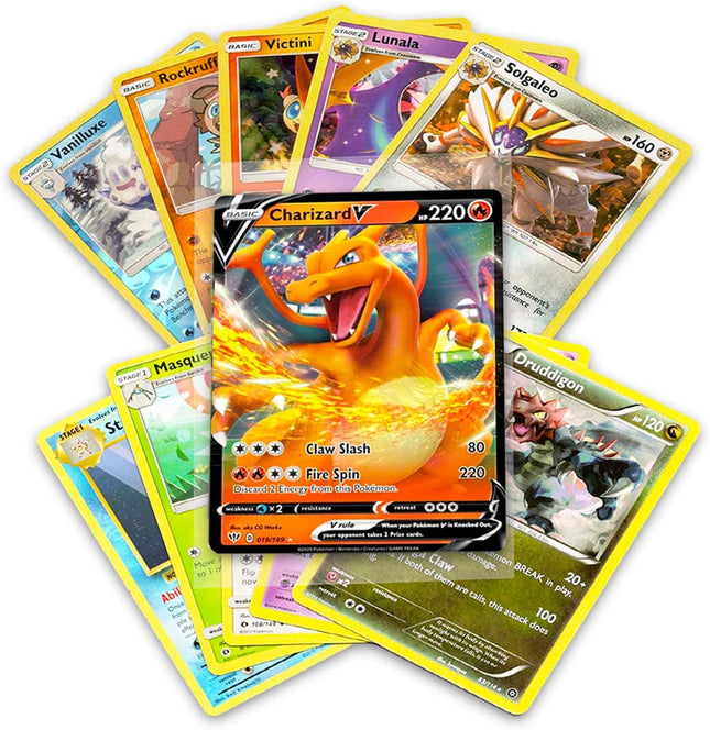 50+ Pokémon Trading Cards Collection with 5 Holo Foils and 1 Rare Card Guaranteed