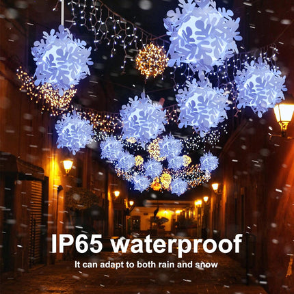 2-Pack Solar Garden Lights White Floating Snowflake Lights for Christmas Outdoor Decor