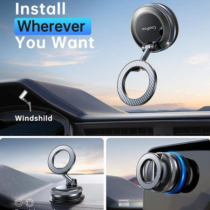 Magnetic Car Phone Holder, Vacuum Suction MagSafe Mount for iPhone 17/16